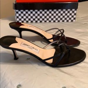 Jimmy Choo black leather sandal